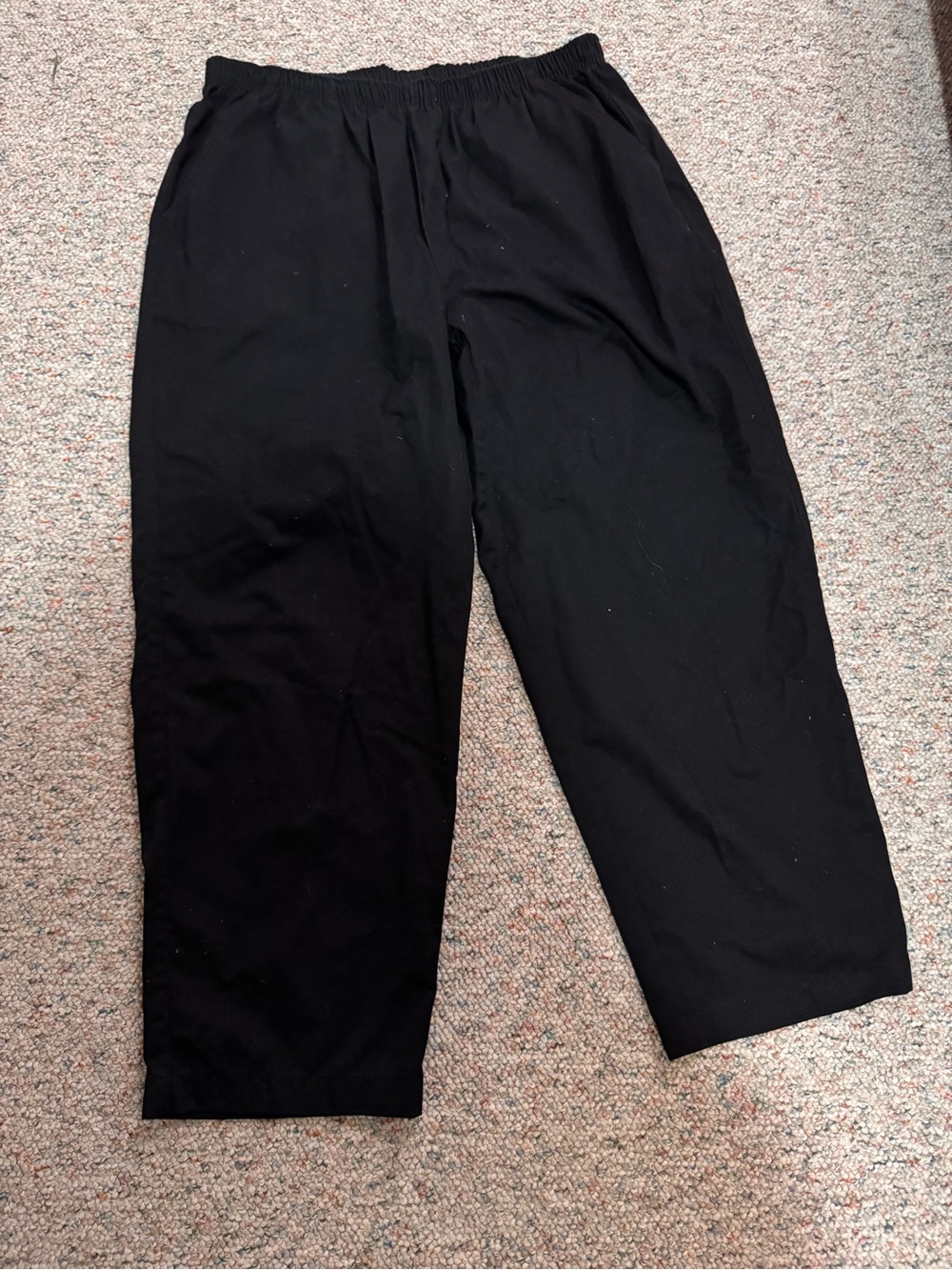 Cabin Creek Women Sz 18P Pull On Straight Leg Pants Black Lightweight Cotton/Pol